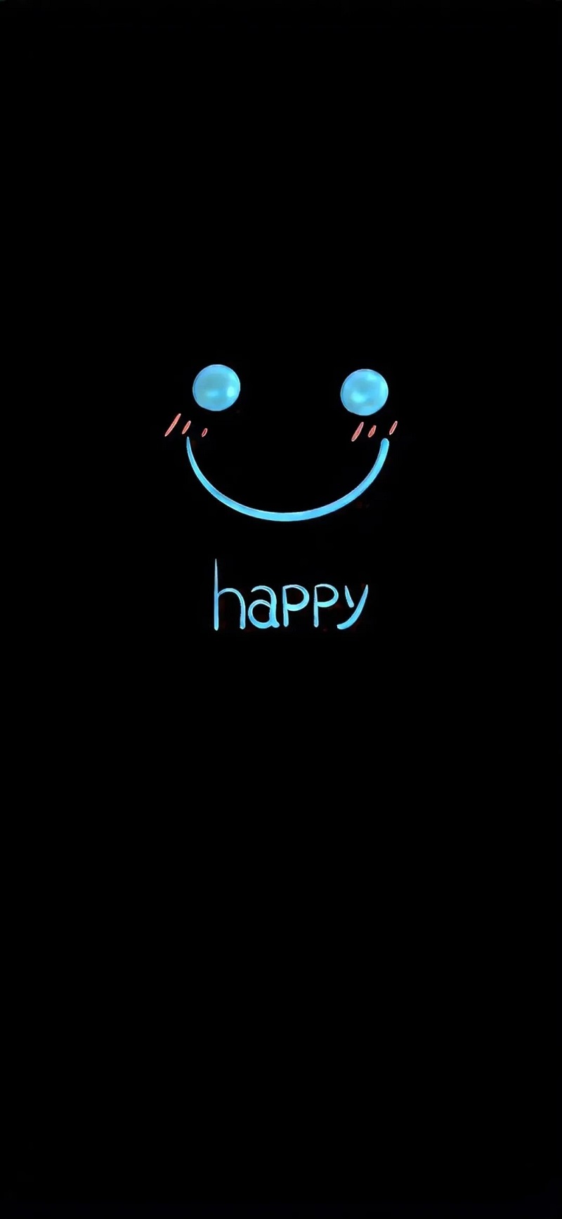 hình nền màu đen 4K hình chữ happy