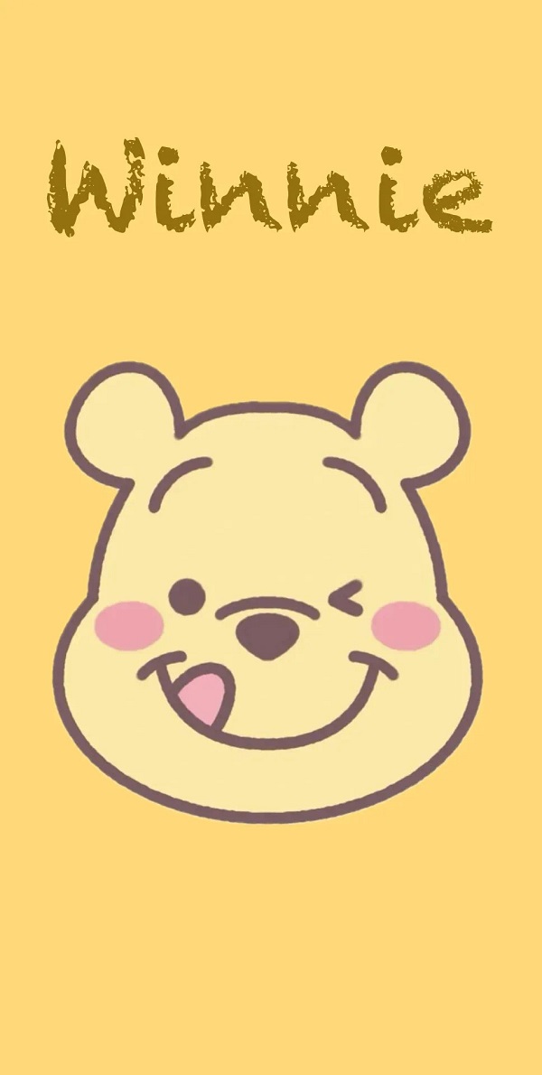 hình nền màu vàng hình chú gấu winnie