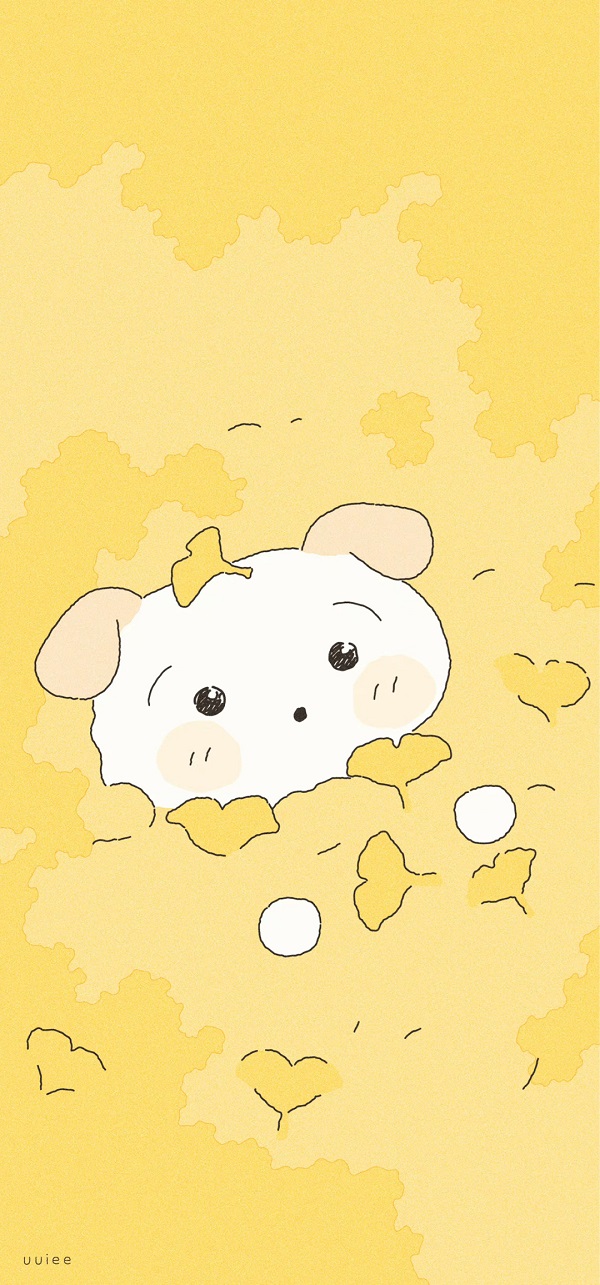 hình nền màu vàng cute hình con cún