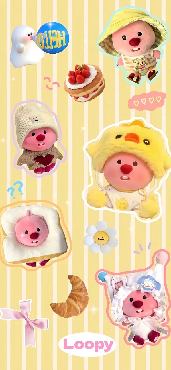 hình nền màu vàng cute loopy