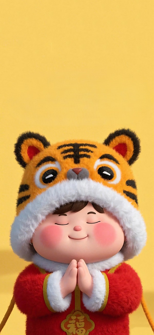 hình nền màu vàng cute hình em bé mập chắp tau