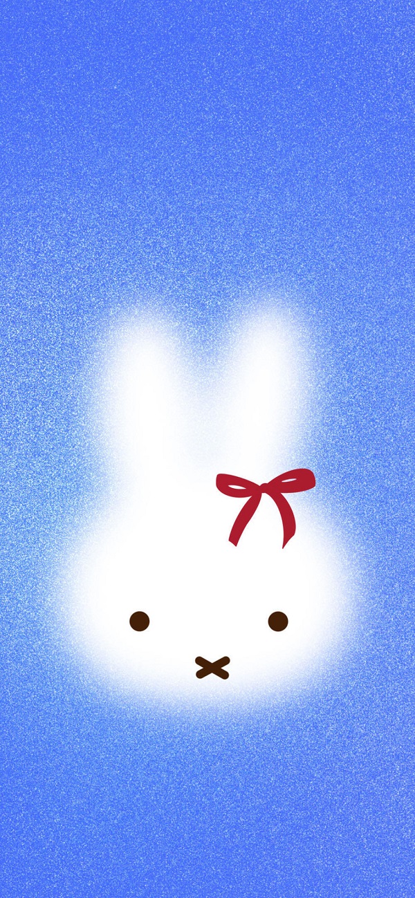 hình nền màu xanh dương cute​ hình chú thỏ trắng