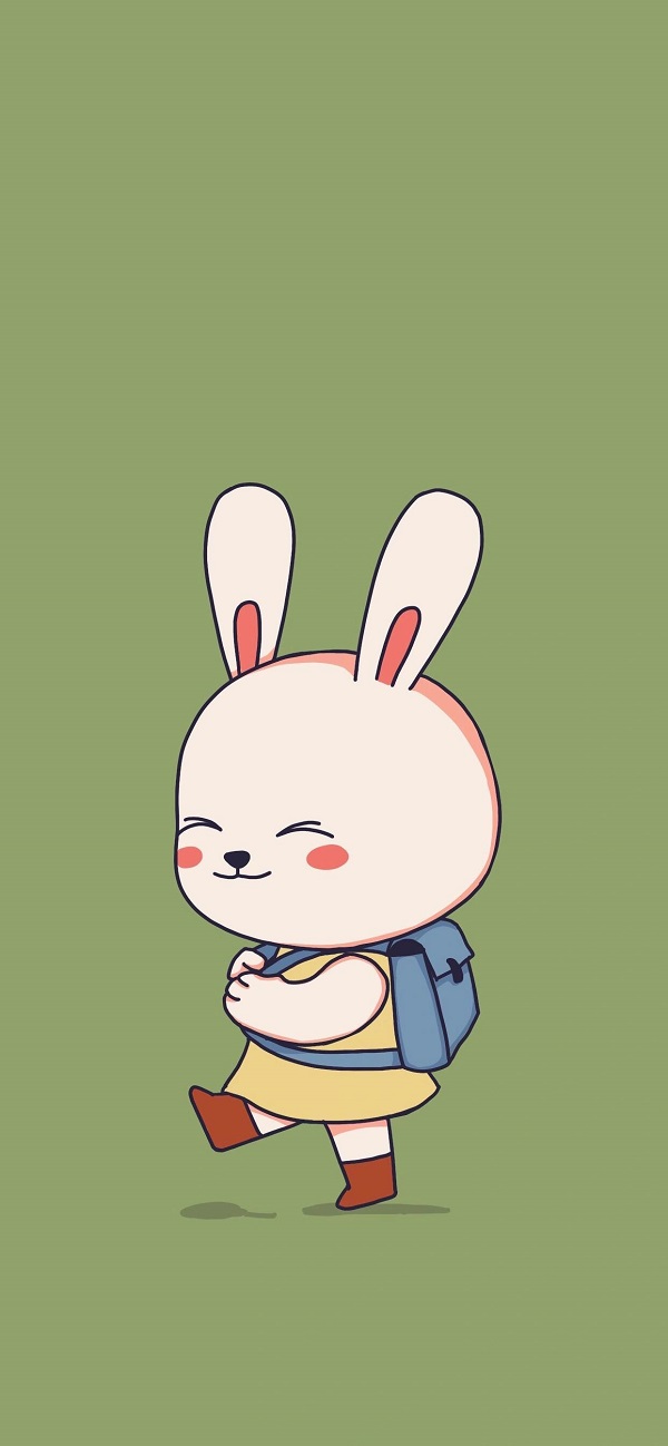 hình nền màu xanh lá cây cute hình con thỏ