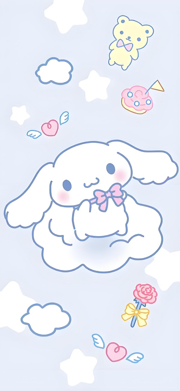 Hình nền Cinnamoroll màu xanh pastel