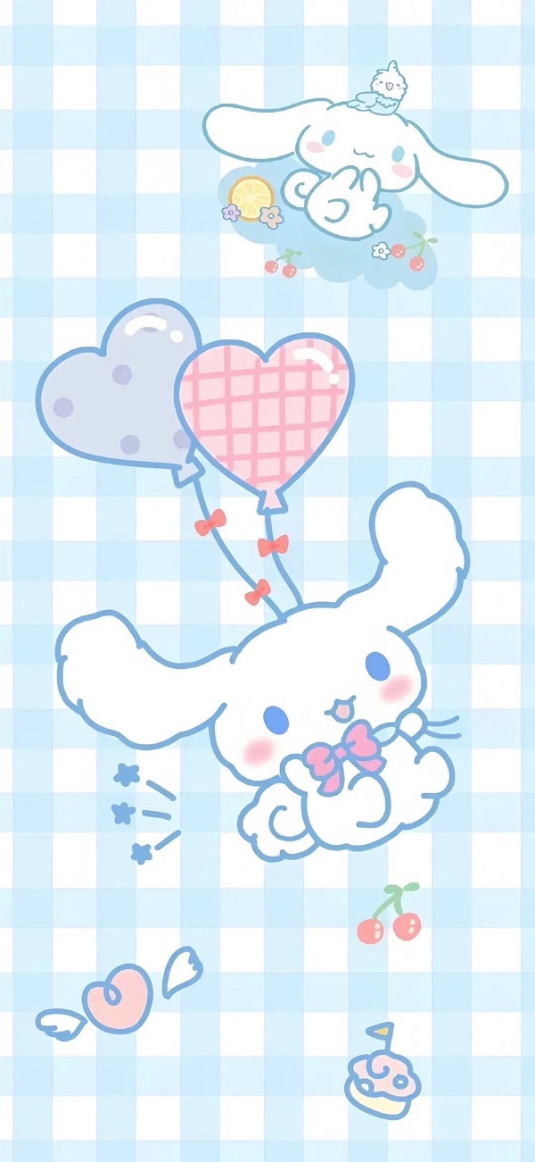 Hình nền Cinnamoroll với sắc màu pastel nhẹ nhàng