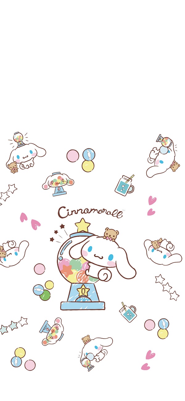 Hình nền Cinnamoroll kèm những sticker đáng yêu