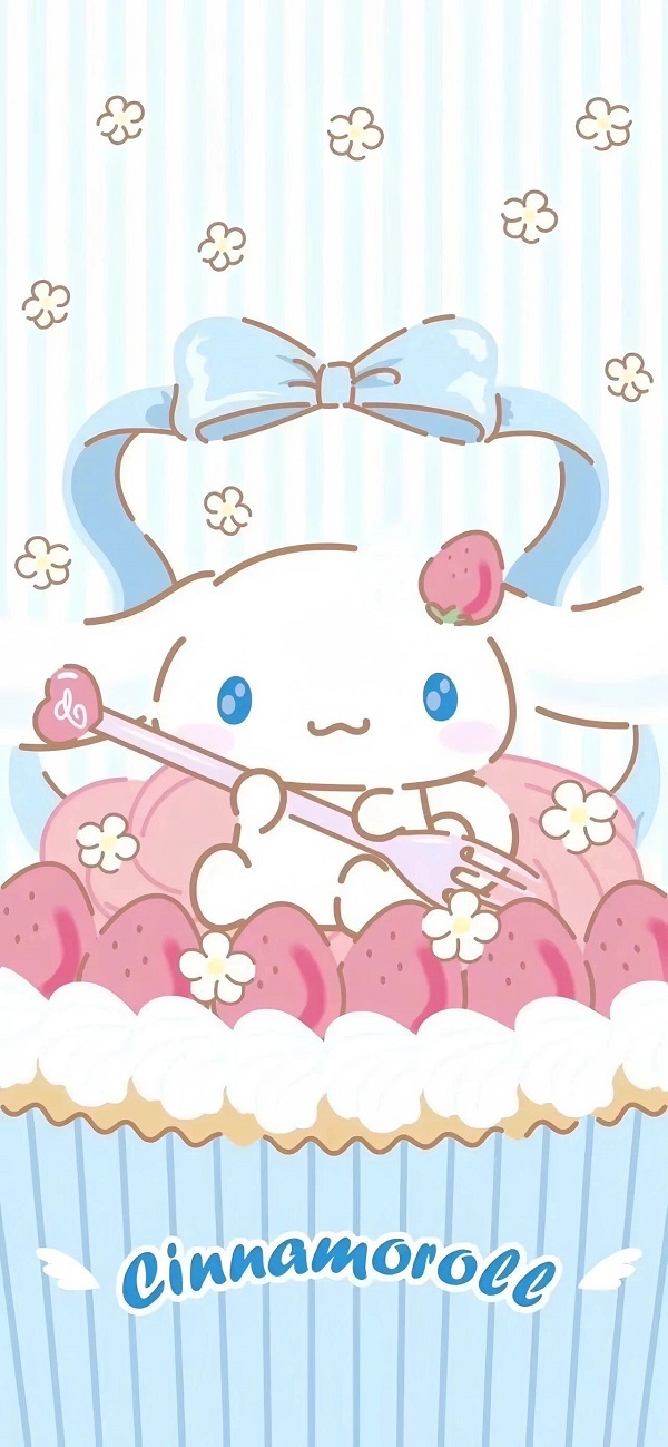 Hình nền Cinnamoroll cùng những chiếc bánh kem dễ thương