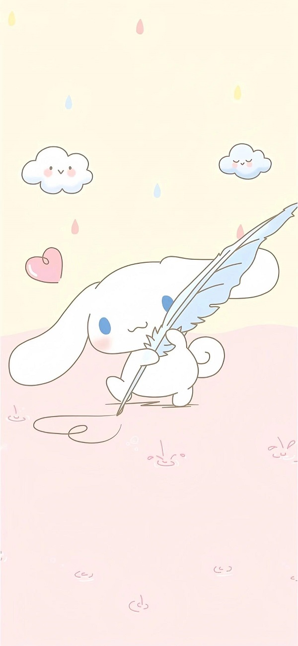 Hình nền Cinnamoroll sắc hồng nhẹ nhàng đáng yêu