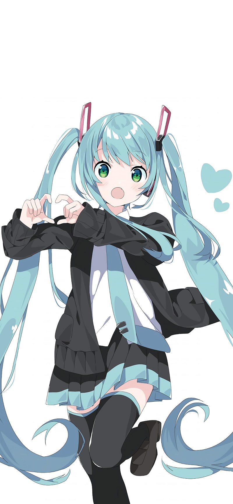 Hình nền Miku với tone màu pastel nhẹ nhàng, nữ tính