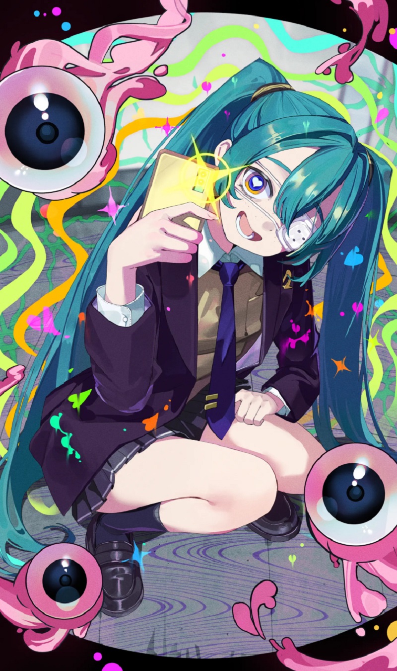 Hình ảnh Hatsune Miku với style học sinh dễ thương