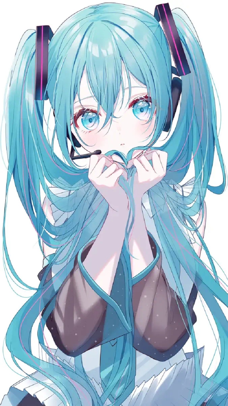Hình nền Miku với mái tóc xanh bồng bềnh tuyệt đẹp