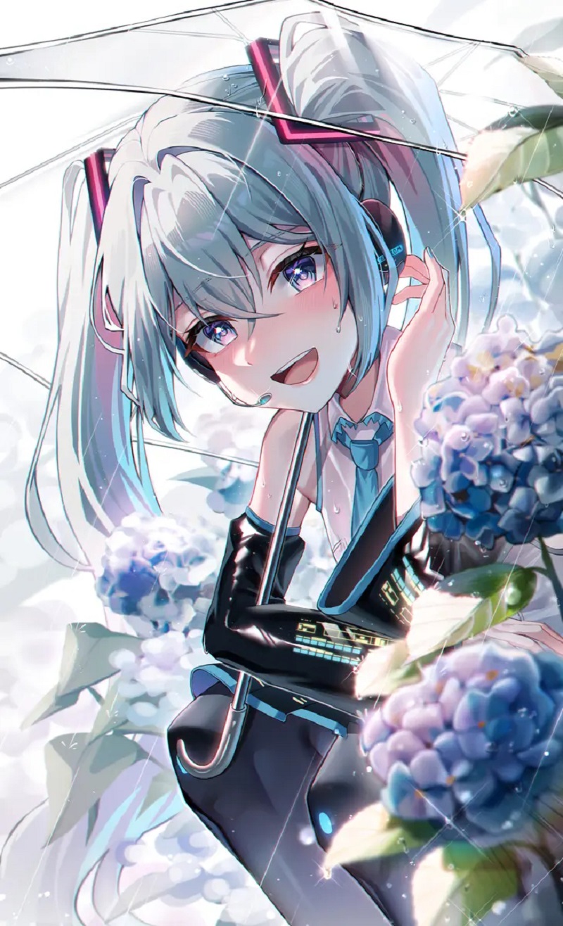 Hatsune Miku và nụ cười rạng rỡ giữa những cánh hoa anh đào
