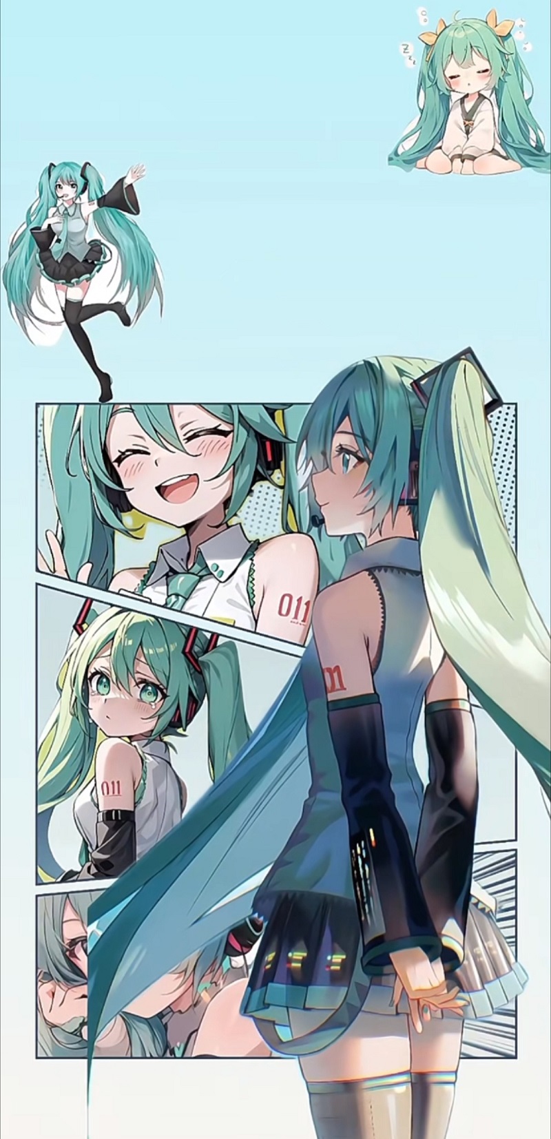 Hình ảnh Miku khoe mái tóc xanh dài