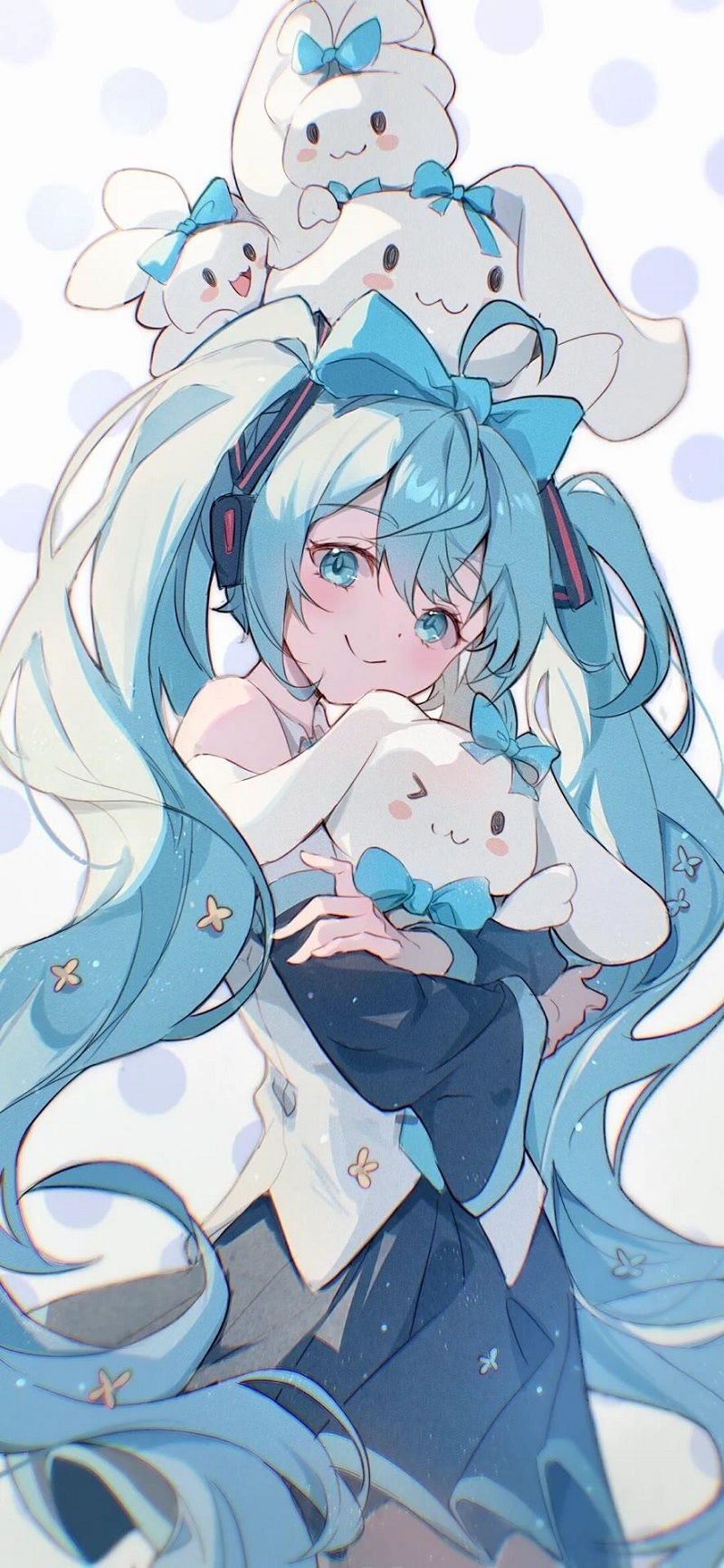 Hình nền Hatsune Miku cùng đôi mắt lấp lánh như sao trời