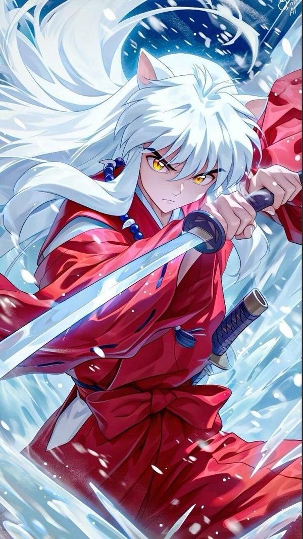Hình nền InuYasha cầm kiếm Tessaiga Huyền thoại