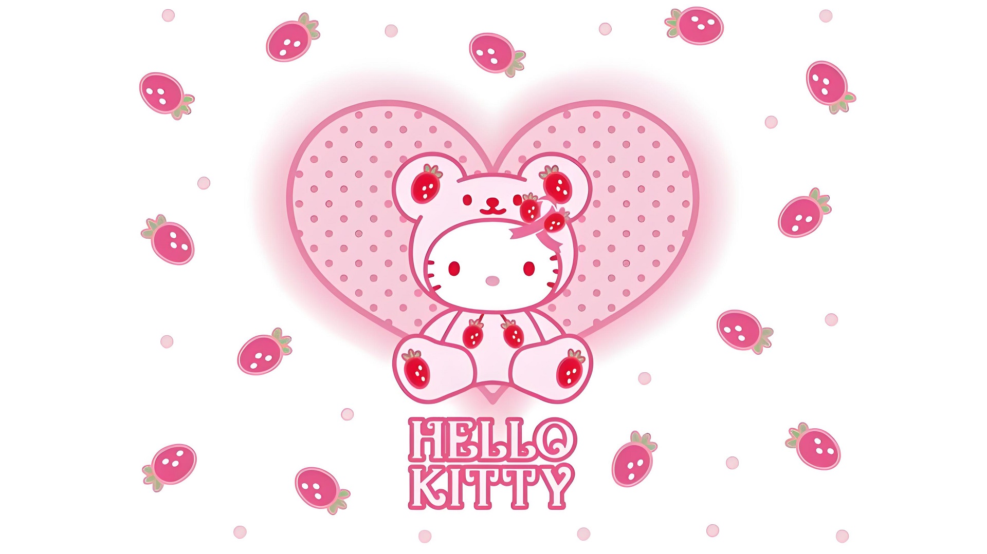 Hình nền PC Hello Kitty ngọt ngào với tông màu nhẹ nhàng