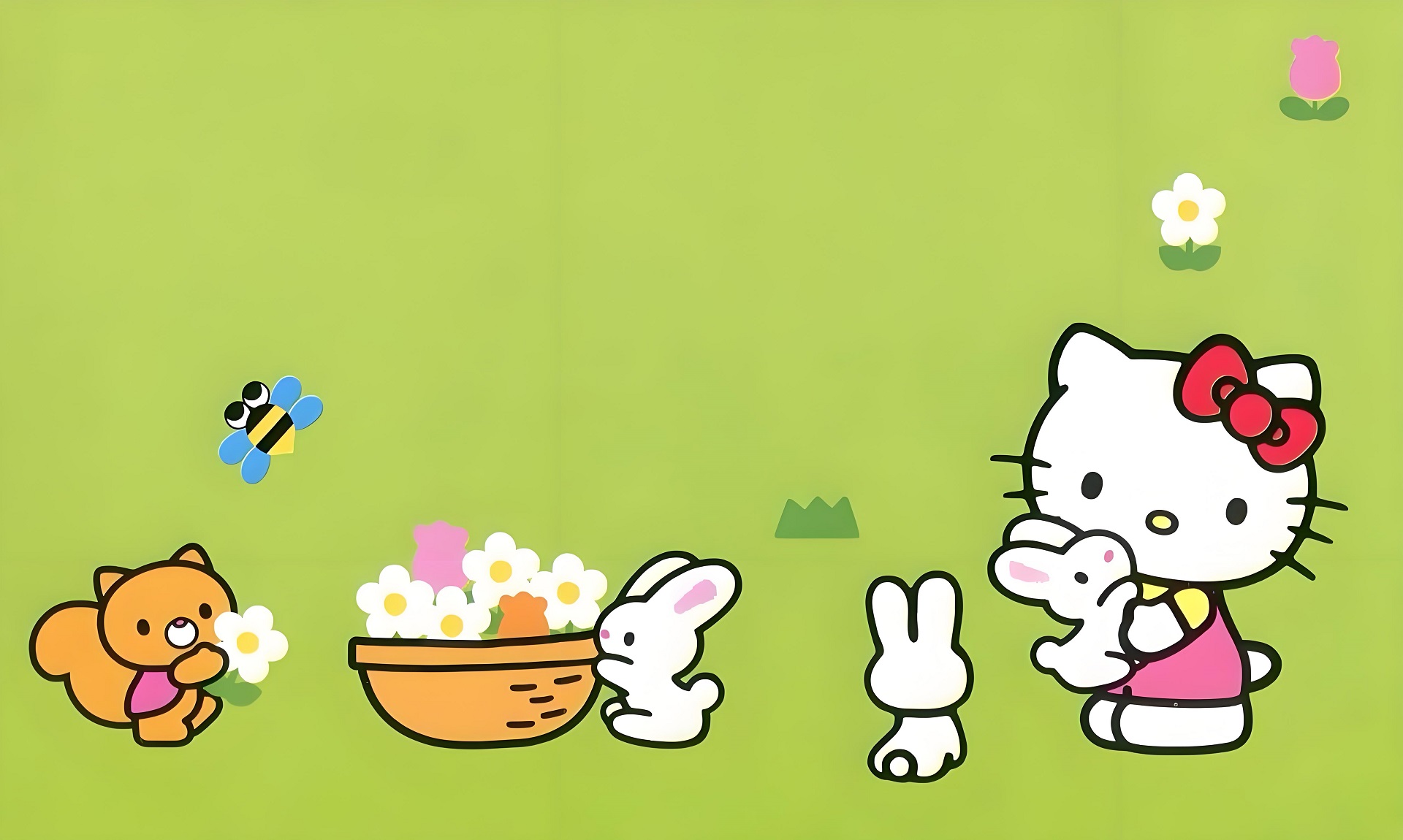 Hình nền Hello Kitty phong cách đơn giản nhưng xinh xắn