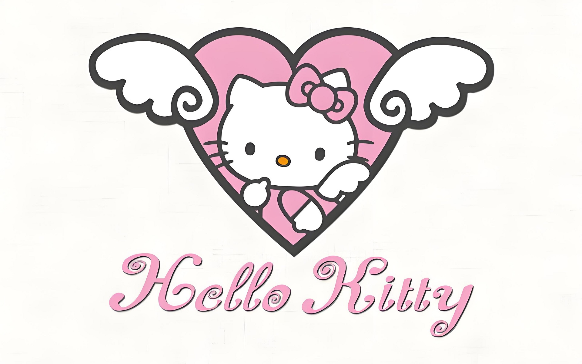 Hình nền Hello Kitty đáng yêu với hình trái tim hồng