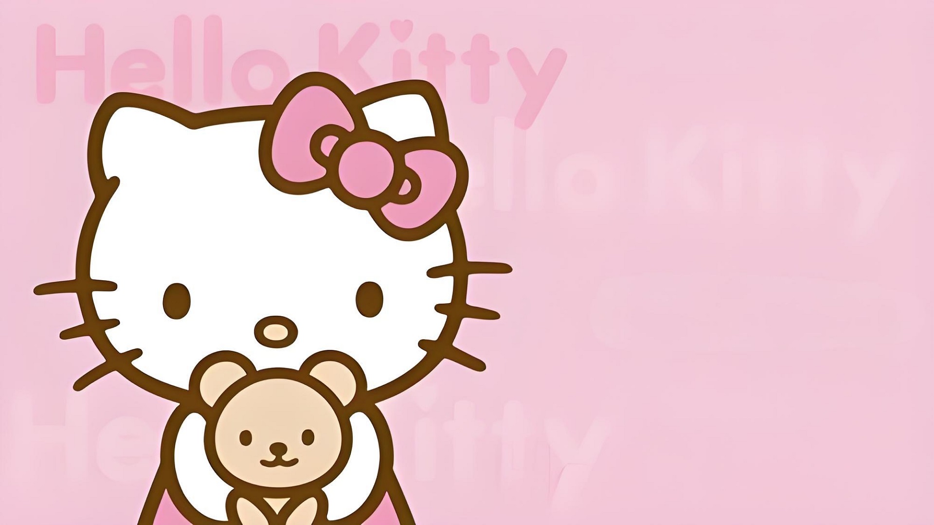 Hình nền laptop Hello Kitty cute với nơ hồng