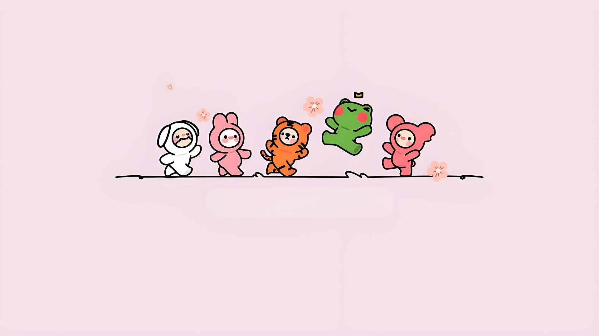 Ảnh nền màu hồng cute cùng những icon đáng yêu