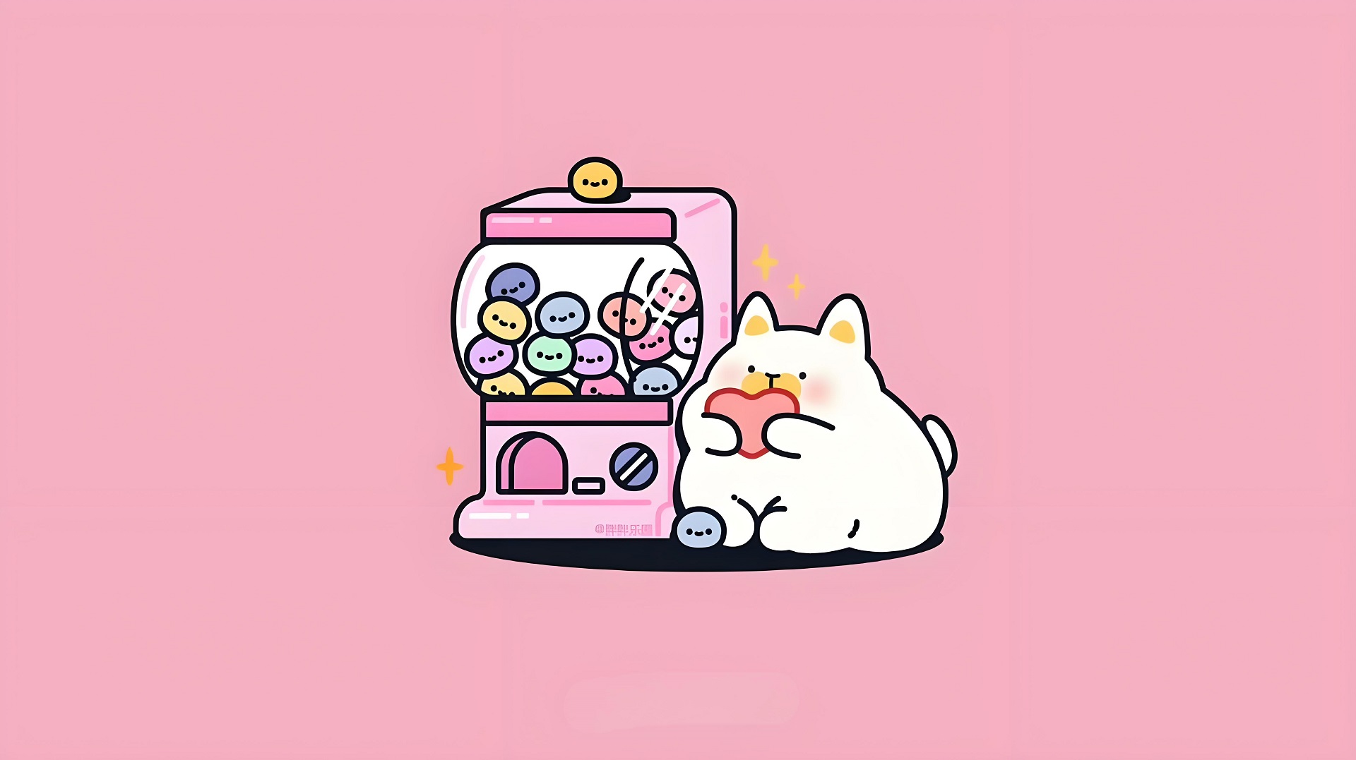 Ảnh nền máy tính cute với tông hồng nổi bật