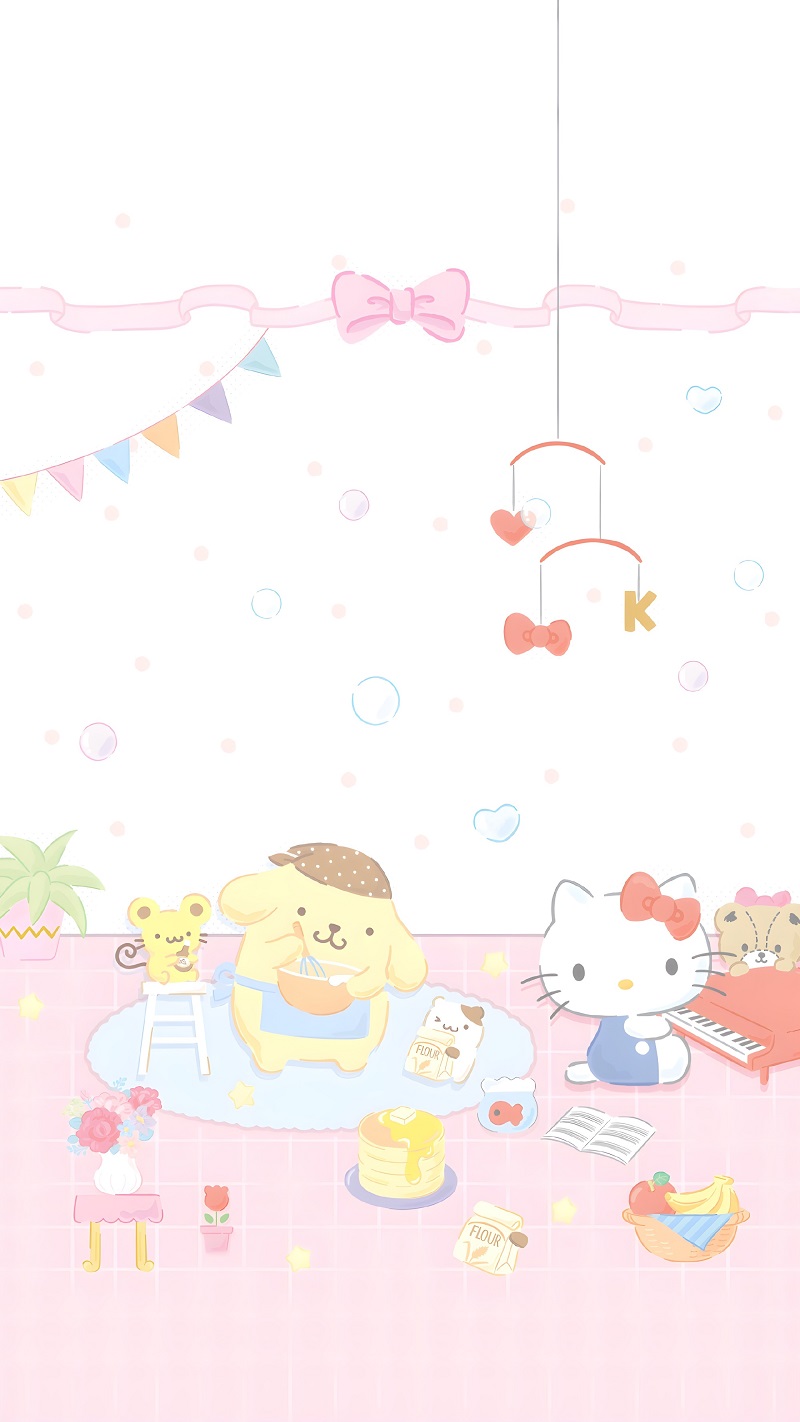 Hình nền Hello Kitty trong bữa tiệc sinh nhật lung linh