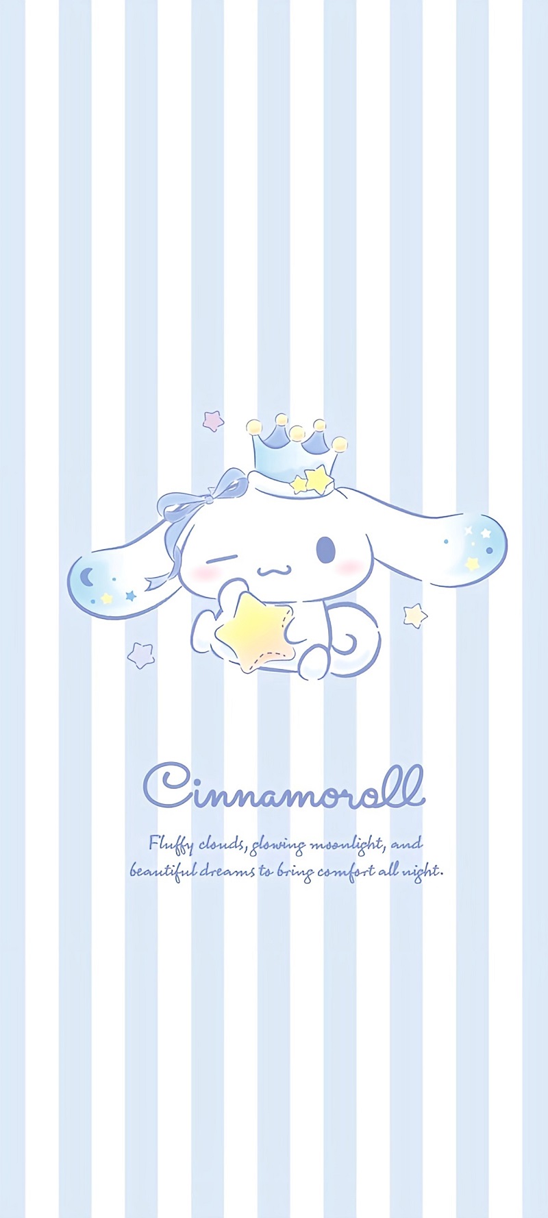 Cinnamoroll đáng yêu với nền kẻ xanh mộng mơ 