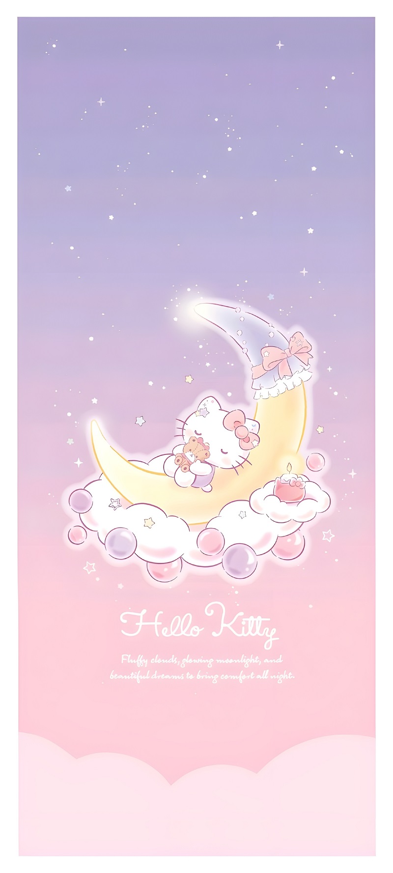 Hình nền Hello Kitty ngủ trên mặt trăng