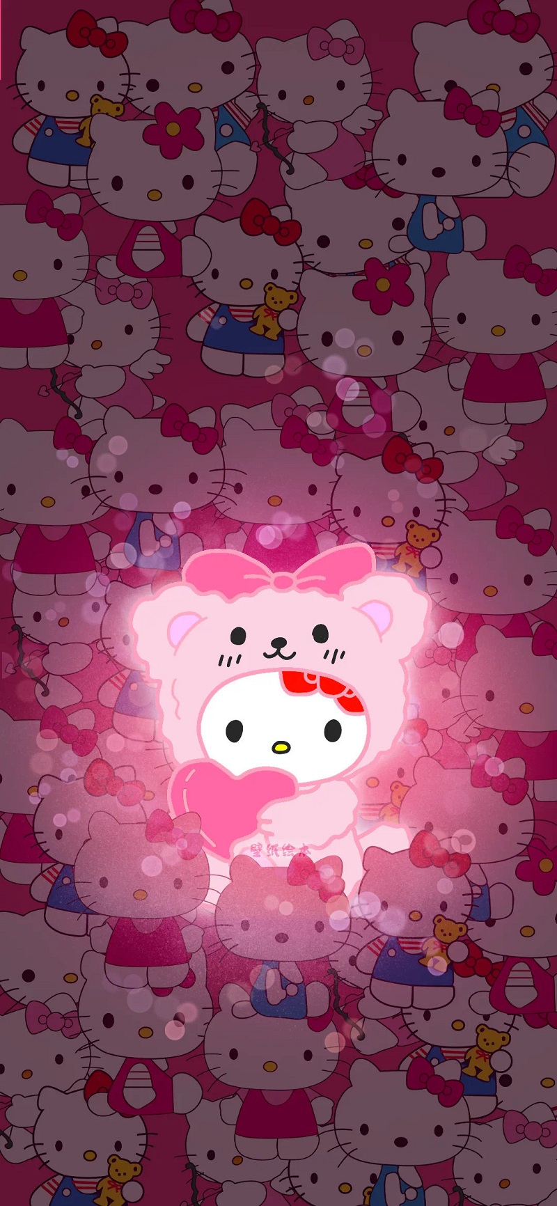 Hình nền Hello Kitty phát sáng 