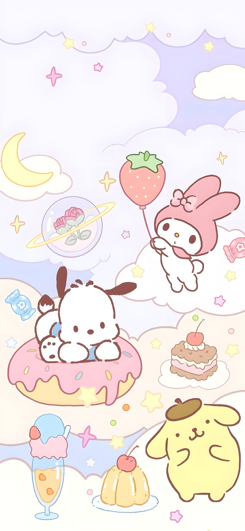 Hình nền Sanrio phong cách dễ thương và ngọt ngào 