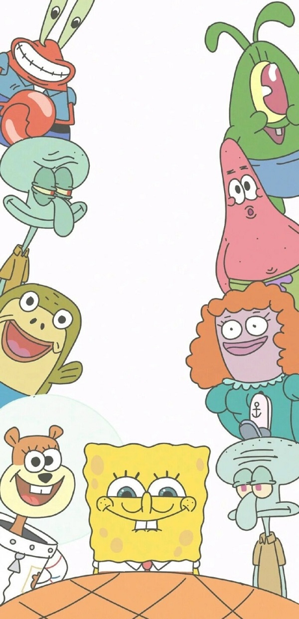 Hình nền cực cute với Spongebob và những người bạn