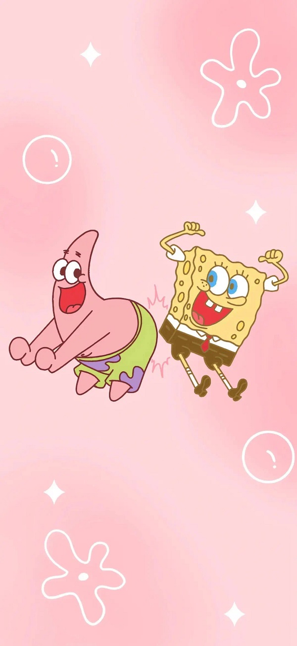 Spongebob hạnh phúc bên người bạn thân Patrick
