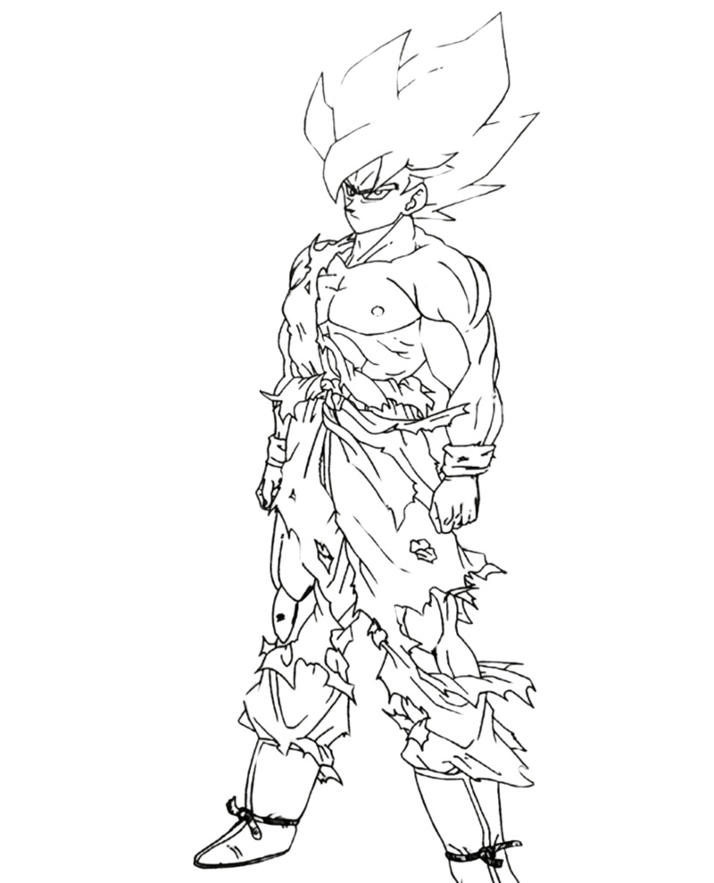 hình ảnh tô màu songoku​ 1