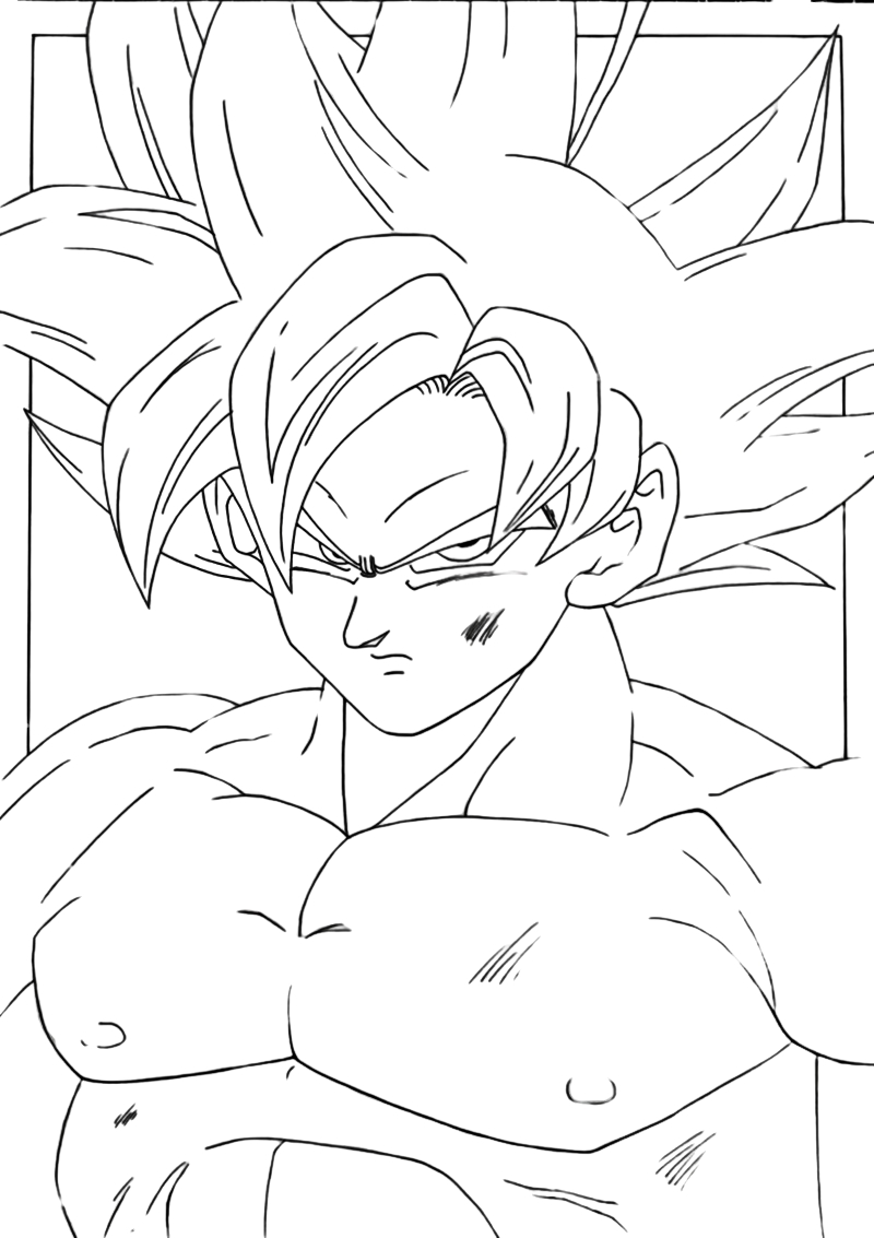 tranh tô màu hình songoku 4