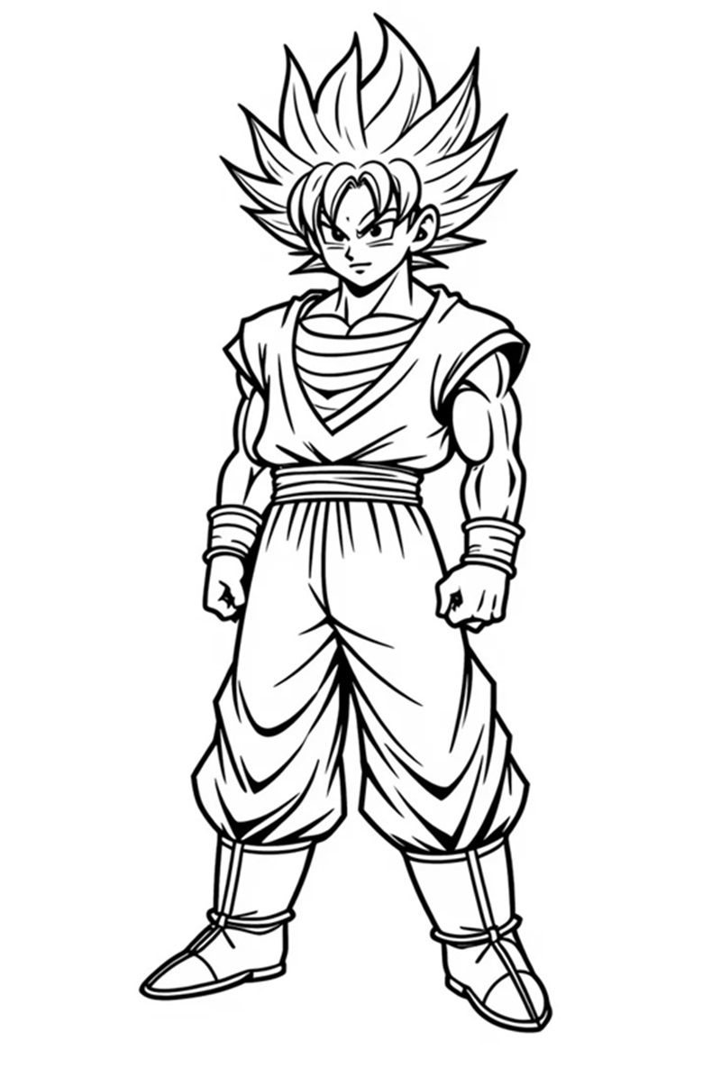 tranh tô màu hình songoku 2