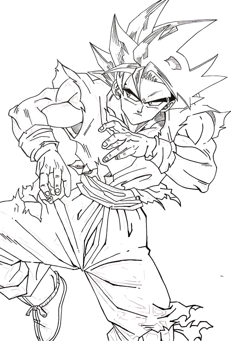 tranh tô màu hình songoku 1