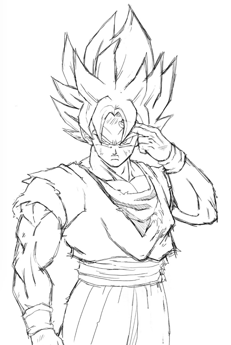 Mẫu tranh Songoku Super Saiyan Blue siêu ngầu