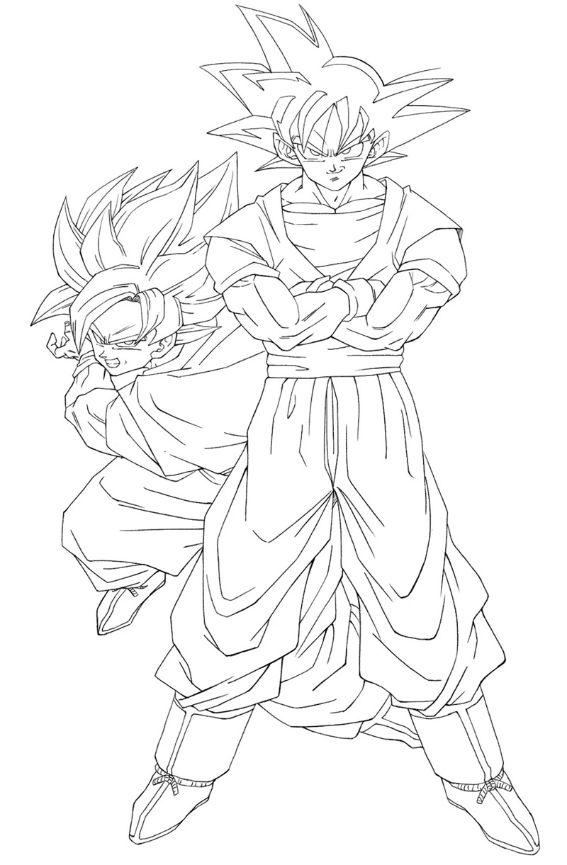 hình songoku tô màu 3
