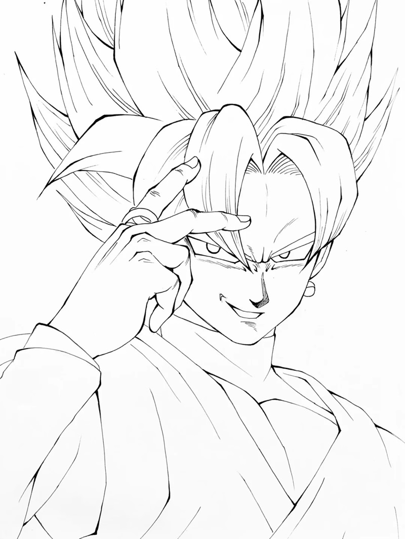 tranh tô màu songoku