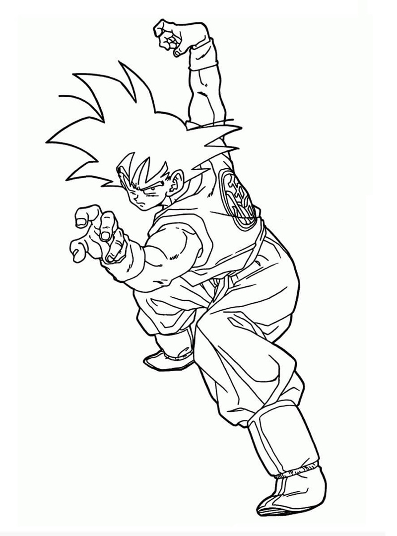 Tranh tô màu Songoku và Gohan cha con cực đáng yêu
