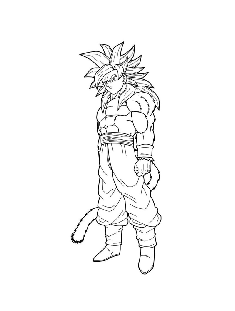 Hình vẽ Songoku Ultra Instinct đẹp cho bé tô