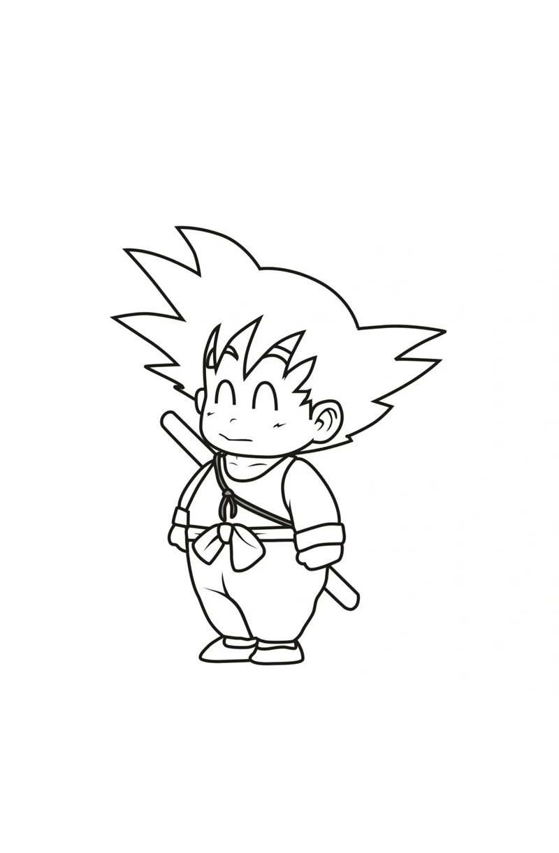 Mẫu tranh Songoku và ChiChi phiên bản vui nhộn