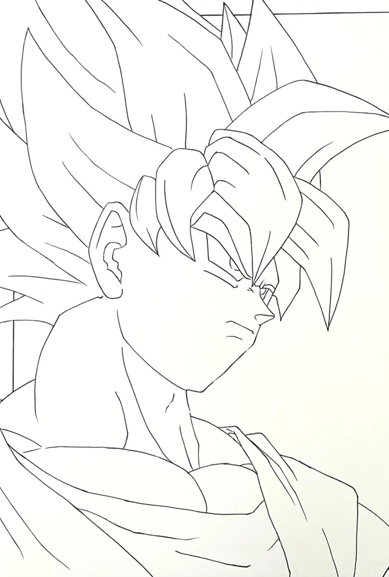 Tranh tô màu Songoku và Broly trong trận chiến

