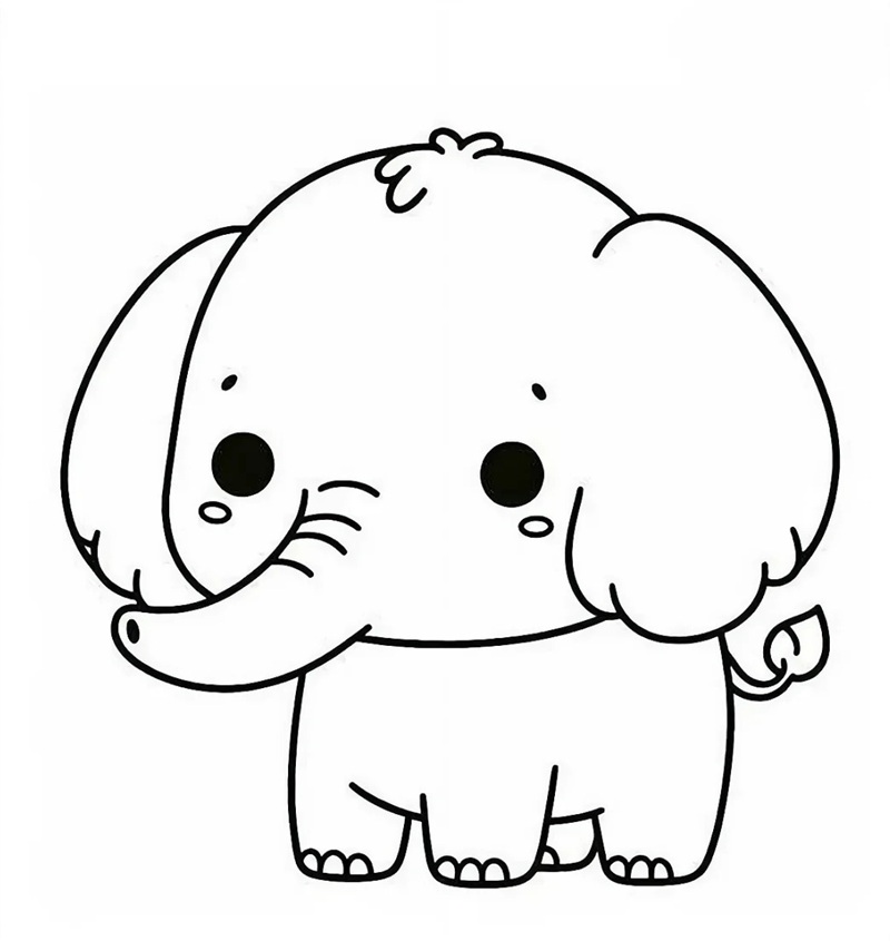 Tranh tô màu voi trong sở thú cực sinh động