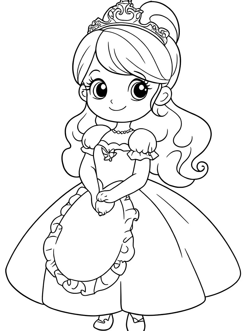 Tranh tô màu công chúa anime chibi 15