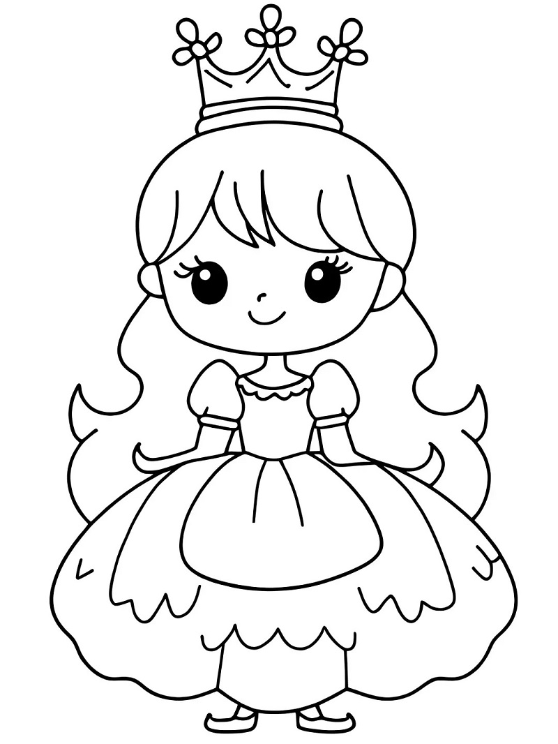 Tranh tô màu công chúa anime chibi 16