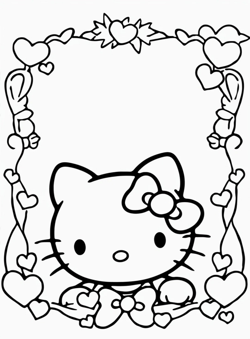 Tranh tô màu Hello Kitty trong trang phục mùa đông

