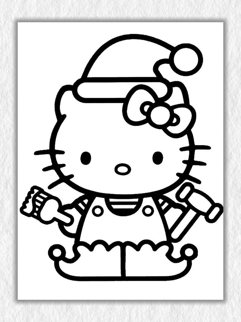 Hình Hello Kitty mặc đồ noel
