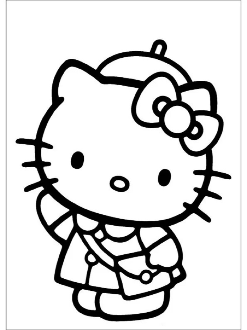 Tải tranh tô màu Hello Kitty miễn phí

