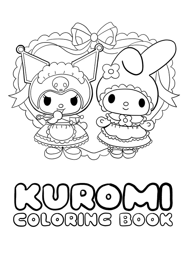 Tranh tô màu Kuromi dễ thương cho bé